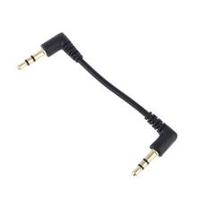 Cable de Audio Dual, 90 grados, ángulo recto, 3,5mm, Jack macho a macho, Cable auxiliar estéreo Q81F 2024 - compra barato