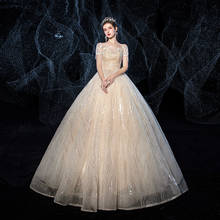 Wedding Dress New Luxury Short Sleeve Lace Up Ball Gown Princess Bling Bling Lace Wedding Dresses Plus Size 2024 - buy cheap