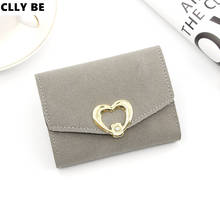 Women Purse Small Candy Color Short Leather Heart Love Wallet Mini Female Fashion Wallets Credit Card Holder 2024 - buy cheap