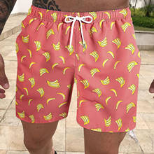 Pantalones cortos de playa con estampado de plátano para hombre, bañadores con bolsillos, cinturón de cintura, para correr, pantalones deportivos Surffing, pantalones de natación de talla grande 3XL 2024 - compra barato