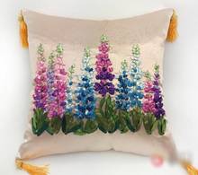 Kit de bordado de cinta de lavanda para decoración del hogar, funda de cojín de 40x40cm, conjunto de sofá para coche, manualidades DIY, arte de costura hecho a mano, 1 ud. 2024 - compra barato