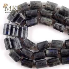 Natural Labradorite Stone Faceted Column Beads Spacer Loose Beads For Jewelry Making Fit DIY Handmade Jewellery Strand 15inches 2024 - buy cheap