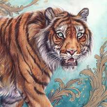 Cuadro de Tigre y Animal para decoración de la pared del hogar, mosaico de diamantes de imitación hecho a mano, colorido, personalizado 2024 - compra barato