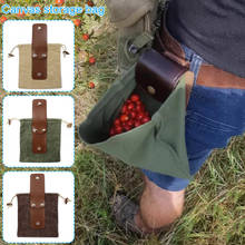 Wholesale PU Leather Bushcraft Waist Bag With Cover & Buckle Foldable Heavy Duty Tool Pouch With Drawstring for Outdoor Camping 2024 - buy cheap