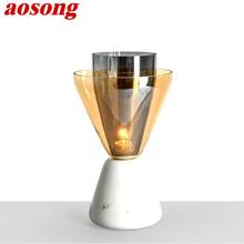 AOSONG-Lámpara LED de mesa de diseño contemporáneo, luz blanca de escritorio, decorativa para el hogar, vestíbulo, sala de estar, oficina y dormitorio, E27 2024 - compra barato