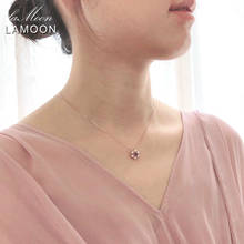Женское серебряное ожерелье с подвеской в виде маленького цветка, аметист, 18 К, розовое золото, LMNI043 2024 - купить недорого