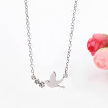 Minimalist Swallow Necklaces For Women Silver Color Zircon bird choker Pendant collares Wedding Girls Statement Jewelry female 2024 - buy cheap