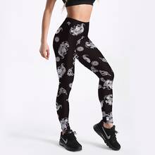 Calça legging preto estampa clássica retrô dragon, calça esportiva feminina plus size 2024 - compre barato