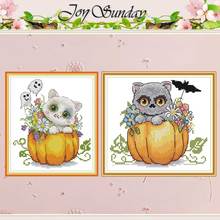Halloween cat animals patterns counted 11CT 14CT Cross Stitch Sets DIY Chinese Cross-stitch Kit Embroidery Needlework Home Decor 2024 - buy cheap