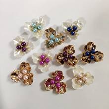 10 PCS 36mm Fashion Alloy Imitation Shell Flowers. Red Blue Pink Purple Flowers DIY Hand Made Accessories For Jewelry Making 2024 - buy cheap