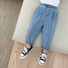 Calça jeans para meninos, crianças, alta qualidade, bebê, primavera, outono 2021 2024 - compre barato
