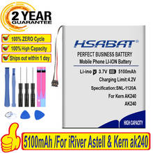 Marca superior 100% novo 5100mah bateria para iriver astell & kern ak240 player 3-wire plug baterias + ferramentas gratuitas 2024 - compre barato