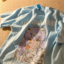 Camiseta holgada de estética Y2K para mujer, ropa de calle Punk, Grunge oscura, gótica, Harajuku 2024 - compra barato