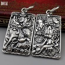 New real s999 full silver lucky fortune pendant for men Thai silver retro blessing and domineering unicorn god beast man pendant 2024 - buy cheap