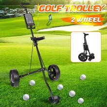 Golf Pull Cart Iron Black Adjustable Golf Trolley Cart 2 Wheels Push Pull Golf Cart Aluminium Alloy Foldable Trolley With Brake 2024 - buy cheap