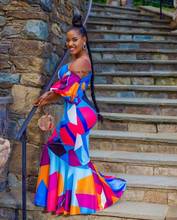 Vestido africano longo feminino 2020, roupa de painel iki plus size, vestido longo para mulheres roupas africanas tradicionais, vestido maxi de fadas 2024 - compre barato