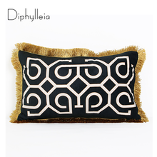 Diphylleia-funda de cojín de estilo europeo para sofá, cubierta de almohada de diseño exclusivo con borla geométrica de arte Retro para dormitorio 2024 - compra barato