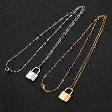 Stainless steel Gold Padlock Pendant Necklace Punk 40 50 60CM Long Link Chain Lock Necklace Collar for Femme Men Gothic Jewelry 2024 - buy cheap