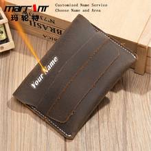MVA Leather Wallet  for Men Crazy Horse Cowhide Leather Short Coin Money Purse Small Vintage Wallets High Quality Card Designer 2024 - buy cheap