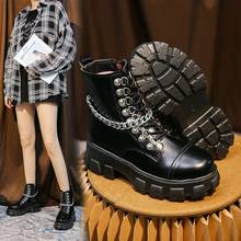 Женские ботинки в готическом стиле, Черные полуботинки в стиле «Лолита», с высоким берцем, в стиле панк, мотоциклетная обувь на платформе, обувь «Демон Мэри Джейн» 2024 - купить недорого