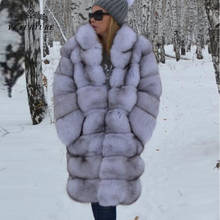 New Fashion Real Fur Coat Women Long Style Genuine Leather Fox Fur Coat High Quality Winter Warm Fox Fur Coat With Collar FC-185 2024 - buy cheap