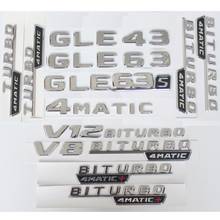 Letras cromadas GLE43, GLE53, GLE63, GLE43s, GLE63s, emblema 4matic, pegatina para Benz W166, AMG, W166, C292, emblemas de guardabarros de maletero 2024 - compra barato