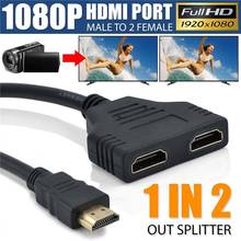 HDMI 1x2 1080P HDMI a HDMI 1 macho a 2 hembra 1 en 2 salida, convertidor de Cable divisor para proyector HD TV 2024 - compra barato