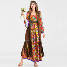 M-XXL Adult 60's 70's Hippie Costume Carnival Purim Disguise Party Groovy Disco Native Night Club Cosplay Dress 2024 - buy cheap