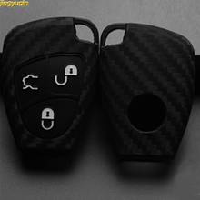 jingyuqin Smart Remote Car Key Case Cover Silicone + Carbon Fiber For Mercedes Benz B C E ML S CLK SLK CL GL 3 Buttons 2024 - buy cheap