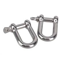 M6 38mm Straight D Shackle Short Stainless Steel AISI 316 Breaking Load 1500 kg D Rigging Shackle Hooks boat rigging hardware 2024 - buy cheap