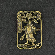 Estátua de cobre coleção de bronze chinês esculpido guan gong guan yu cartão abençoado requintado pequenos estátuas pingente 2024 - compre barato