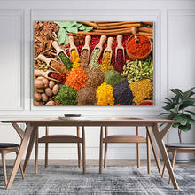 Grains Spices Spoon Kitchen Food Canvas Painting Cuadros Scandinavian Posters and Prints Wall Art Picture Living Room Home Decor 2024 - buy cheap
