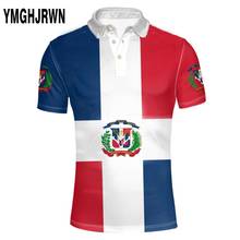 Camisa polo dma com nome personalizado grátis, bandeira da rússia, bandeira espanhola e americana com foto e logotipo da dominica 2024 - compre barato