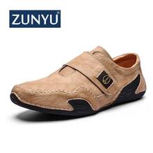 Zunyu sapatos masculinos confortáveis sapatos casuais masculinos mocassins à prova dlightweight água dividir sapatos de couro leves masculinos mocassins tamanho 39-48 2024 - compre barato