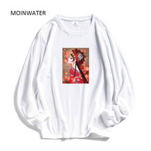 MOINWATER 2021 NEW Women Long Sleeve T-shirts Female Classic Print Cotton Tops Lady Fashion Soft Basic Tees  MLT2033 2024 - buy cheap