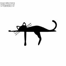 Volkrays dos desenhos animados etiqueta do carro bonito gato animal sonho acessórios reflexivo à prova dblack água engraçado decalque do vinil preto/prata, 7cm * 14cm 2024 - compre barato