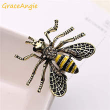 GraceAngie Fashion Bumble Bee Brooch Enamel Alloy Gold Green Women Men Party Wedding Brooches Jewelry Girl Gifts 2024 - buy cheap