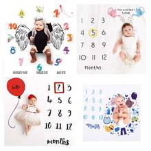 Newborn Baby Monthly Growth Milestone Blanket Photography Props Background Cloth for Rug Girls Boys Photo Shooting Accessories 2024 - buy cheap