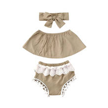 0-24M Newborn Infant Baby Girl Clothes Set Ruffles Vest Tops Lace Pom Pom Shorts Outfits Summer Baby Costumes 2024 - buy cheap