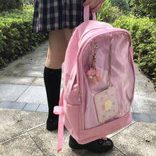 Lolita mochila escolar de nylon, bolsa para alunos e meninas, nova bolsa rosa de grande capacidade 2024 - compre barato