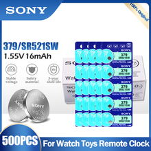 500PCS Sony 379 SR521SW 1.55V Silver Oxide Battery AG0 LR69 D379 SR63 V379 For Watch Toys Remote Button Cell Coin MADE IN JAPAN 2024 - buy cheap