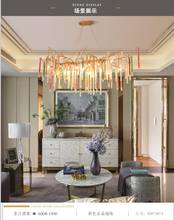 Lustre de cristal post-moderno de cobre, luminária com ramos minimalistas, para sala de estar, sala de jantar, réplica americana 2024 - compre barato