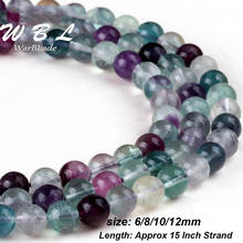 WarBLade 4mm 6mm 8mm 10mm 12mm Natural Rainbow Fluorite Stone Beads Sea Round Loose Stone Beads For DIY Bracelet Jewelry Making 2024 - buy cheap