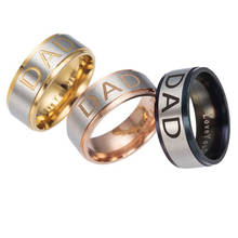 Novo anel de aço inoxidável criativo carta pai anel clássico titânio anéis de aço simples moda acessórios do dia dos pais presente 2024 - compre barato