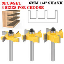 3pcs 6mm 1/4" Shank  Woodworking Tool Router Bits Sets For Wood Rabbeting T Type With Bearings Industrial Grade Milling Cutter 2024 - buy cheap