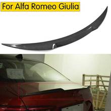 Для Alfa Romeo Giulia спойлер из углеродного волокна задний багажник спойлер черный отделка Quadrifoglio Verde 2015-2017 2024 - купить недорого