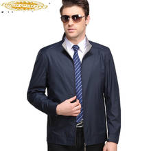 Casaco masculino casual folgado, jaqueta para primavera, cor azul escuro, alta qualidade 2024 - compre barato