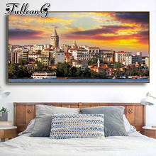 FULLCANG Town house scenery large diamond painting 5d diy full square round drill mosaic embroidery sale home decoration FC2872 2024 - buy cheap