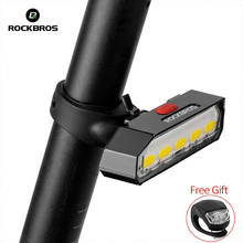 ROCKBROS-luz trasera LED COB para bicicleta, lámpara de señal de giro con Control remoto, encendido/apagado automático, potentes luces traseras recargables 2024 - compra barato