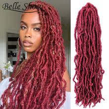Belle Show 18 Inch 21 Strands Nu Locs Crochet Hair Ombre Brown Black Braiding Hair Extension For Women Faux Locs Hook Braids 2024 - buy cheap
